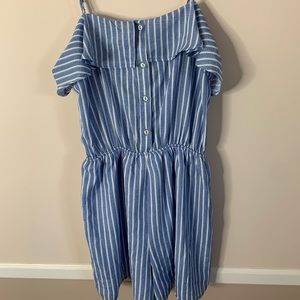 Blue and White stripped romper